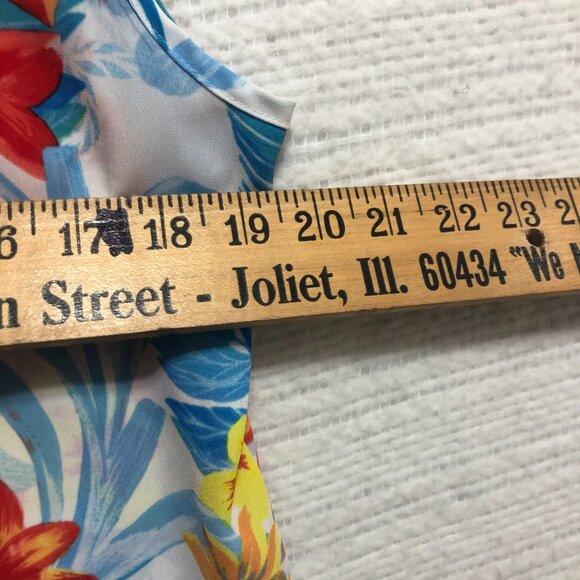 Candies Women's Size XL Colorful Floral Sleeveless‎ Hawaiian Blouse - Picture 5 of 6